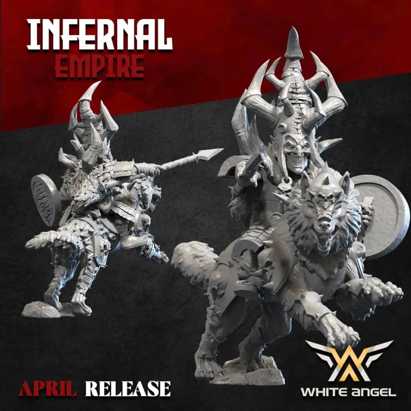 Infernal Empire - Infernal Goblin Commander Wolf Rider